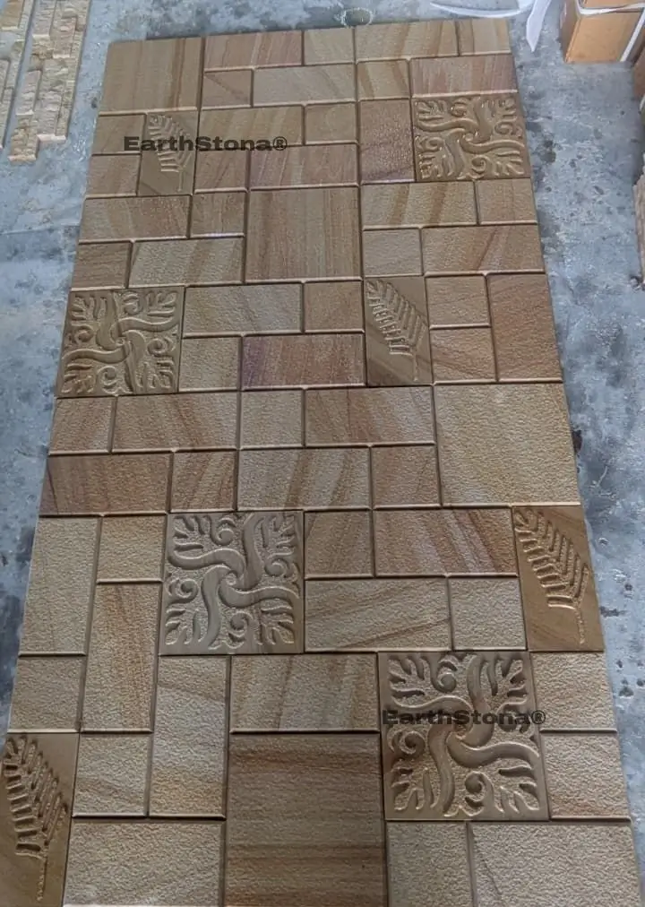 Royal Teakwood CNC Carved Sandstone Cladding
